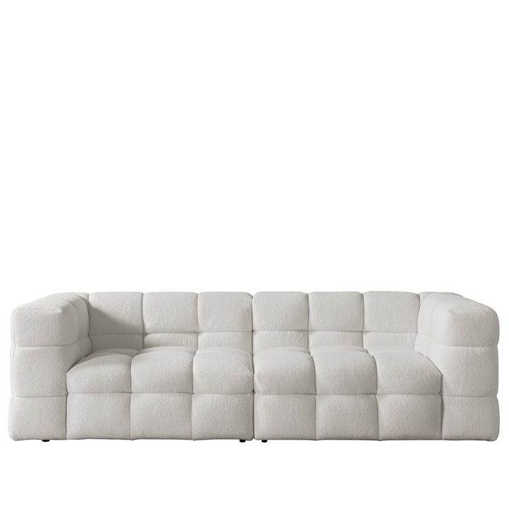Cream boucle fabric 3 seater sofa boba in white background.