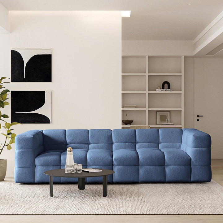 Cream Boucle Fabric 4 Seater Sofa BOBA