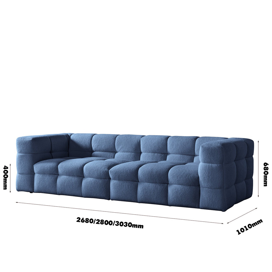 Cream Boucle Fabric 4 Seater Sofa BOBA