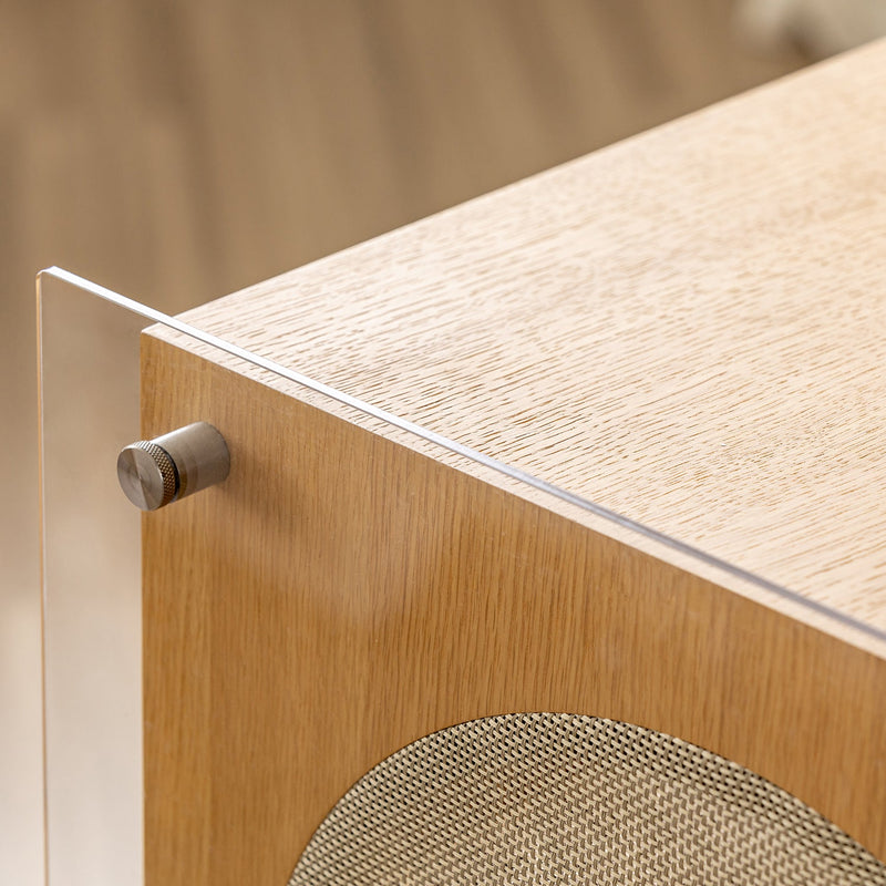 Minimalist Oak Wood Veneer Revolving Side Table MUSE Color Swatches