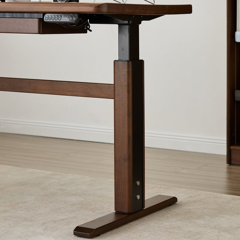 Japandi Walnut Wood Electric Height Adjustable Study Table CLOUD LIFTING Color Swatches