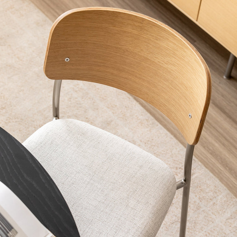 Bauhaus Ash Wood Veneer Cotton Fabric Dining Chair AERI Color Swatches