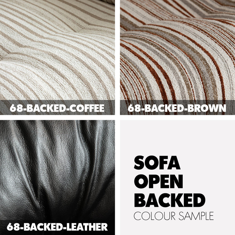 Japandi Chenille Velvet Fabric Walnut Wood 3 Seater Sofa Sofa OPEN BACKED Color Swatches