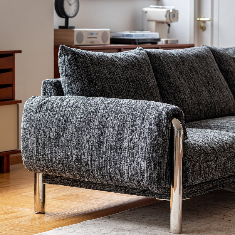 Bauhaus Boucle Fabric 3 Seater Sofa SONG Color Swatches