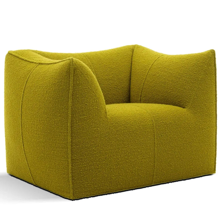 Contemporary fabric 1 seater sofa bronte in white background.