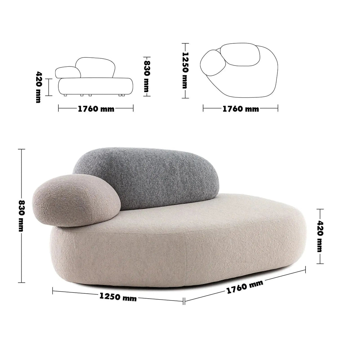 Contemporary Fabric 2 Seater Sofa PEBBLE