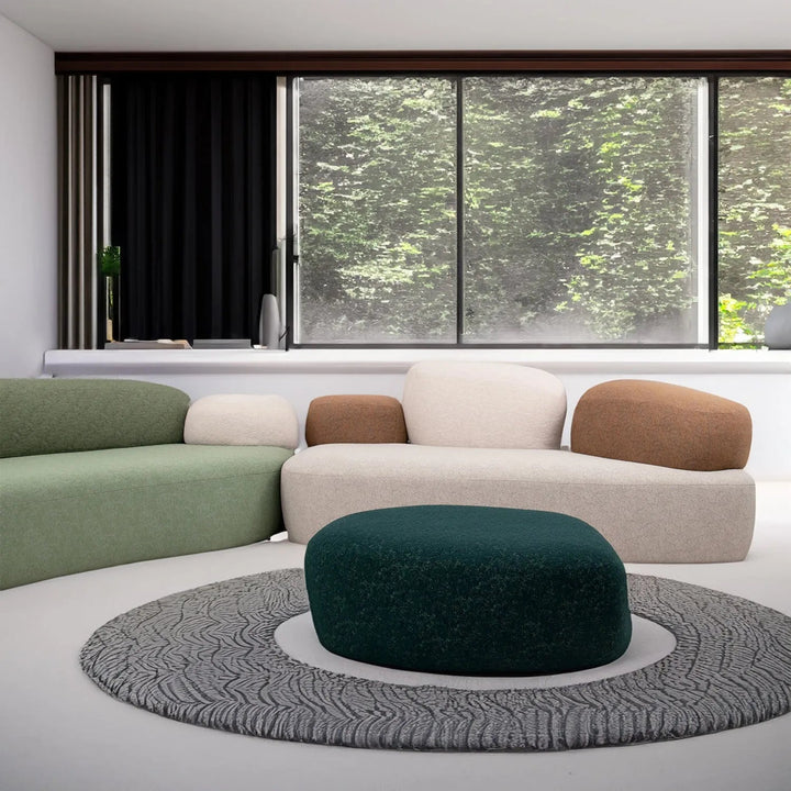 Contemporary Fabric 4 Seater Sofa PEBBLE