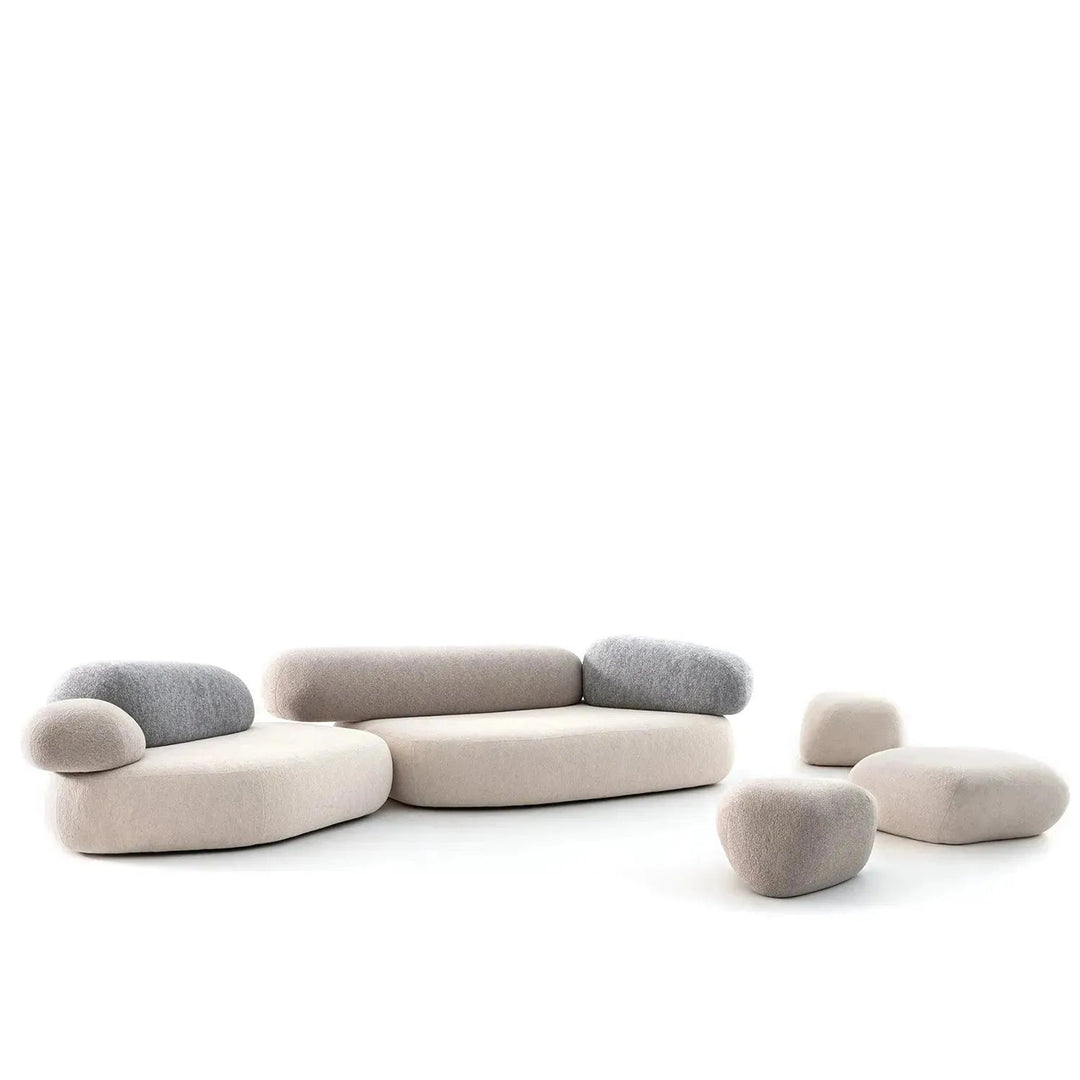 Contemporary Fabric 7 Seater Sofa PEBBLE
