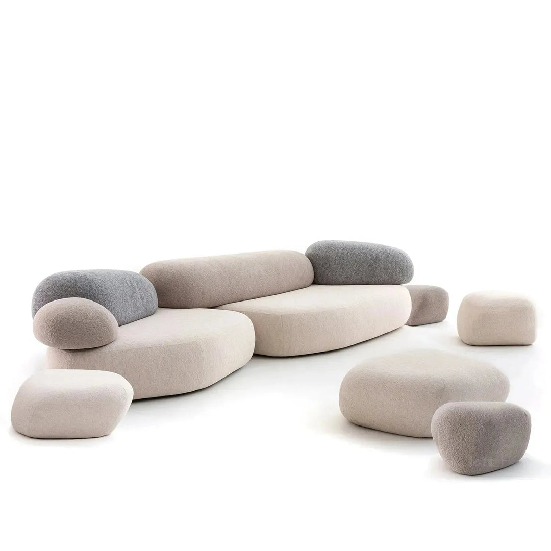 Contemporary Fabric 7 Seater Sofa PEBBLE