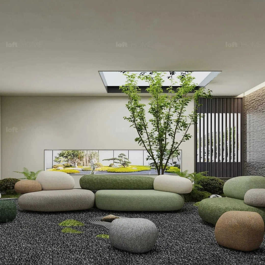 Contemporary Fabric 7 Seater Sofa PEBBLE