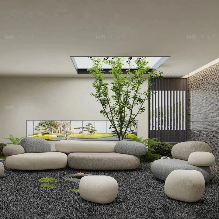 Contemporary Fabric 7 Seater Sofa PEBBLE