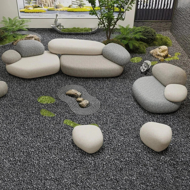 Contemporary Fabric 7 Seater Sofa PEBBLE