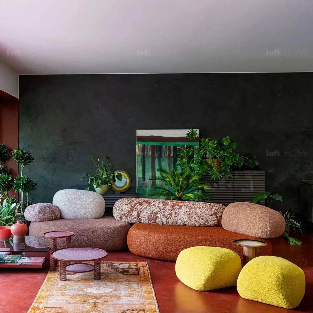 Contemporary Fabric 7 Seater Sofa PEBBLE