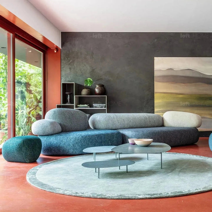 Contemporary Fabric 7 Seater Sofa PEBBLE