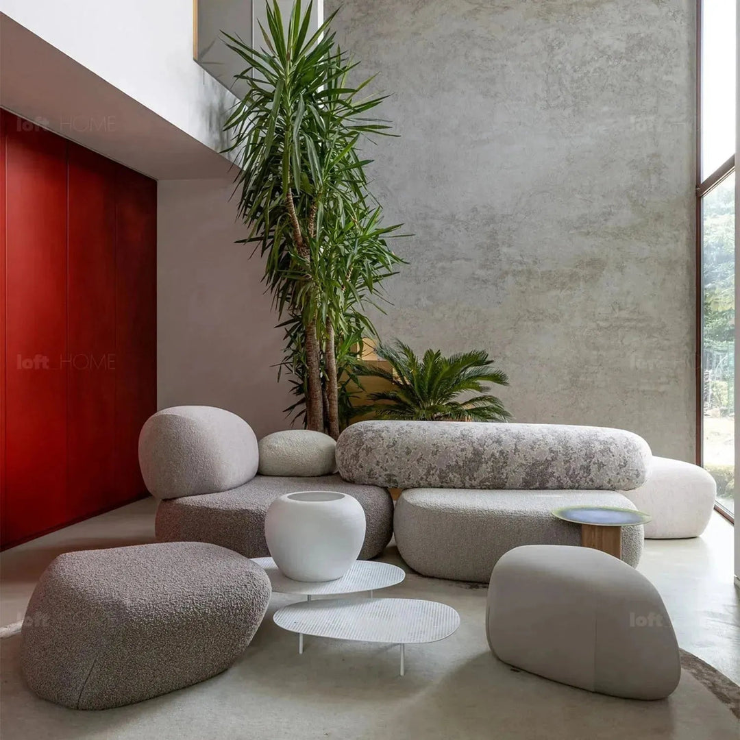 Contemporary Fabric 7 Seater Sofa PEBBLE