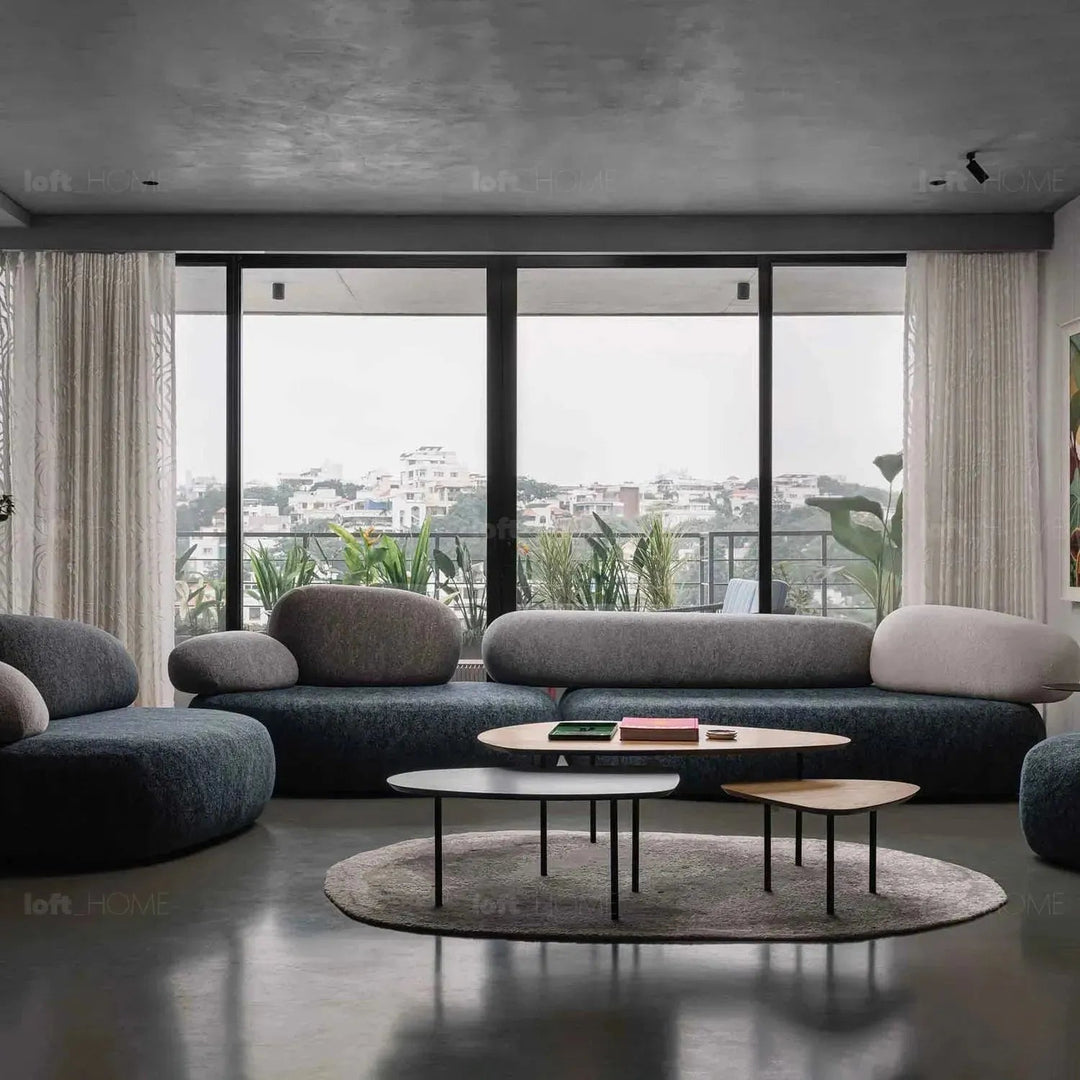 Contemporary Fabric 7 Seater Sofa PEBBLE