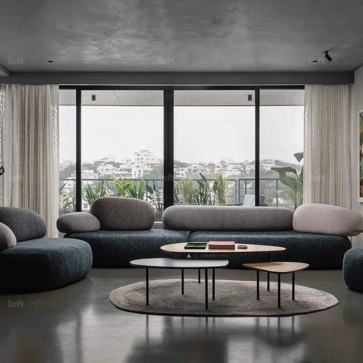 Contemporary Fabric 7 Seater Sofa PEBBLE