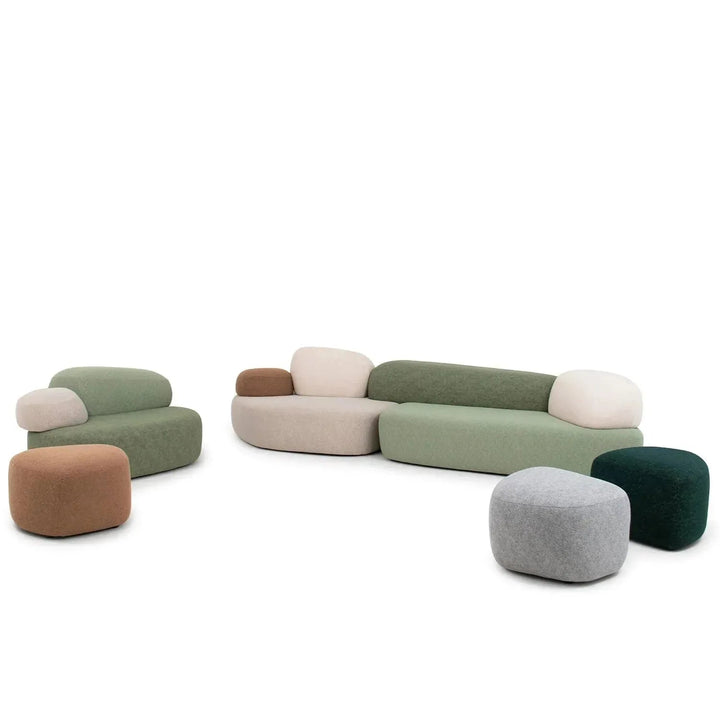 Contemporary Fabric 7 Seater Sofa PEBBLE