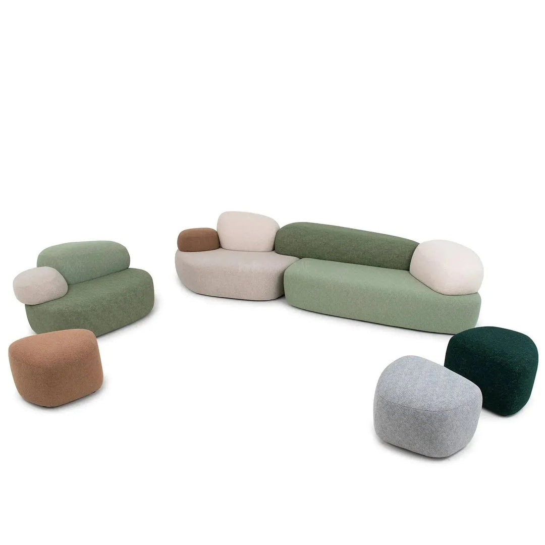 Contemporary Fabric 7 Seater Sofa PEBBLE