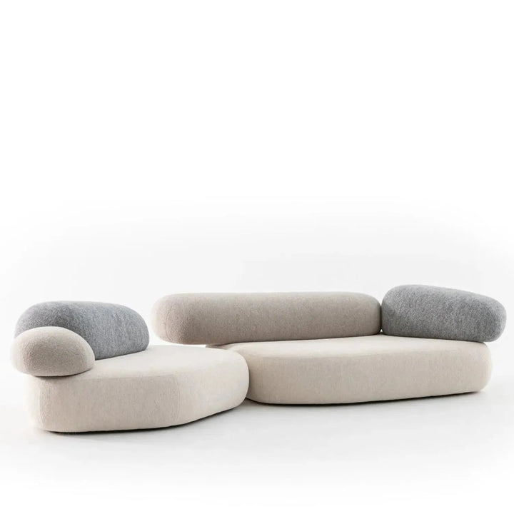 Contemporary Fabric 7 Seater Sofa PEBBLE