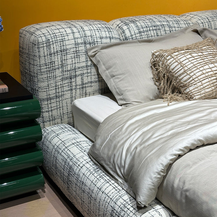 Contemporary Mixed Weave Fabric Bed JANNIK