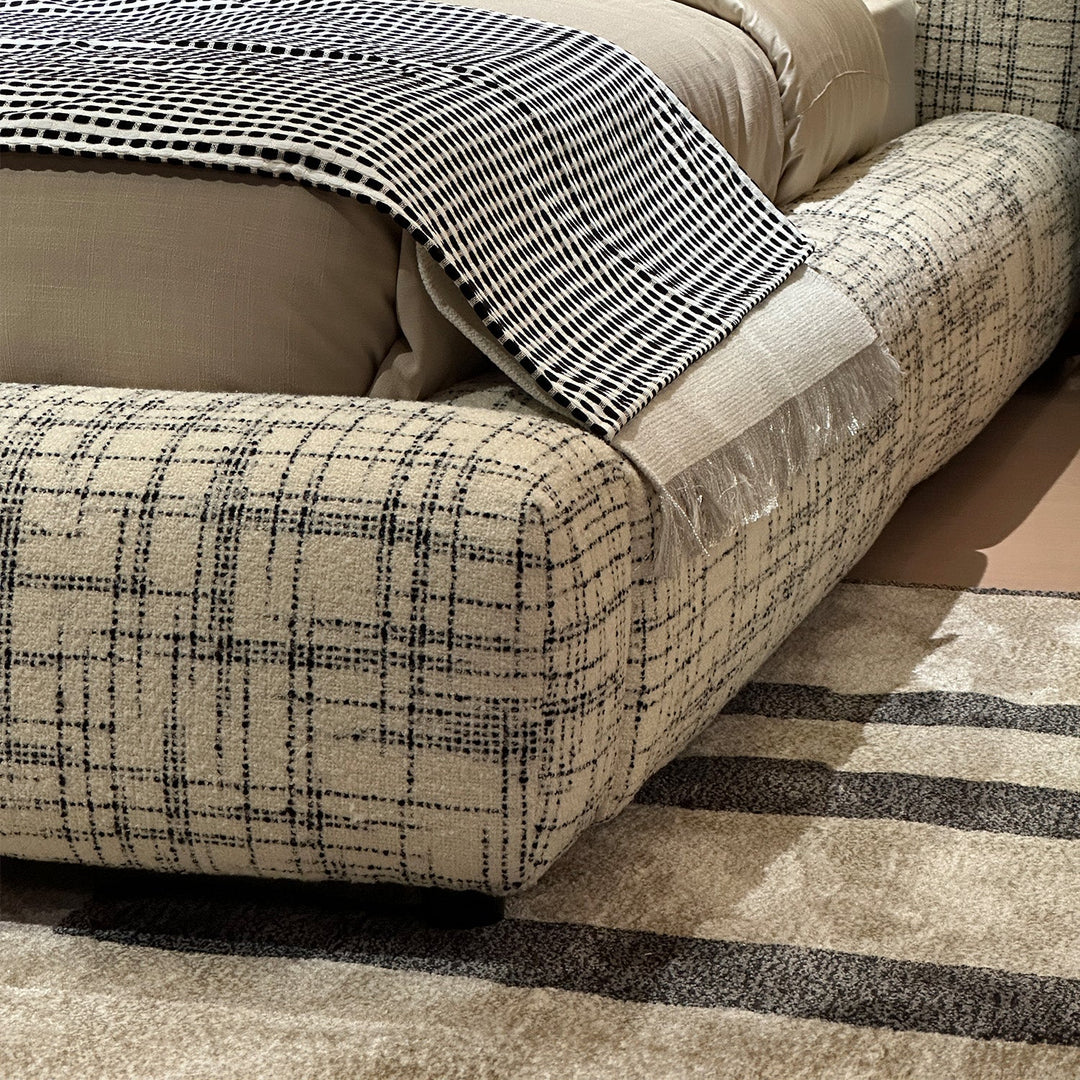 Contemporary Mixed Weave Fabric Bed JANNIK