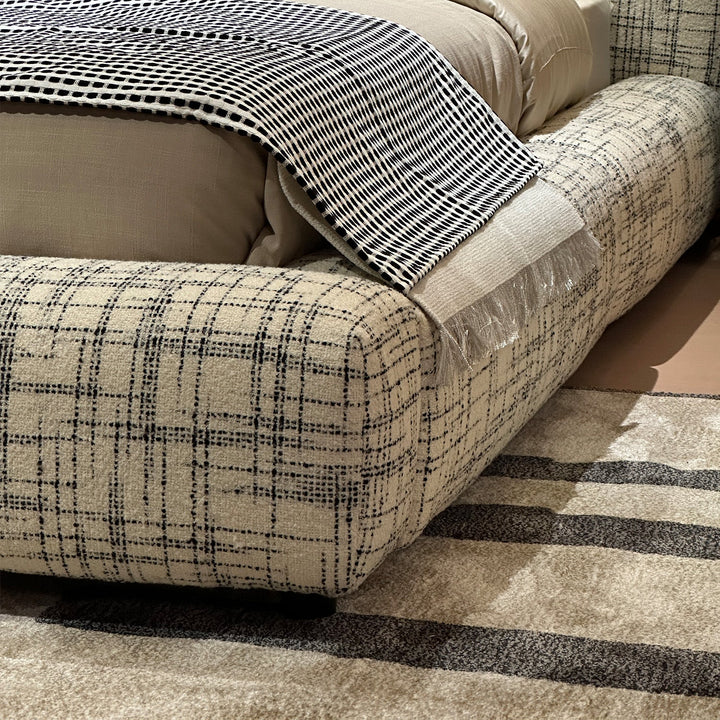Contemporary Mixed Weave Fabric Bed JANNIK