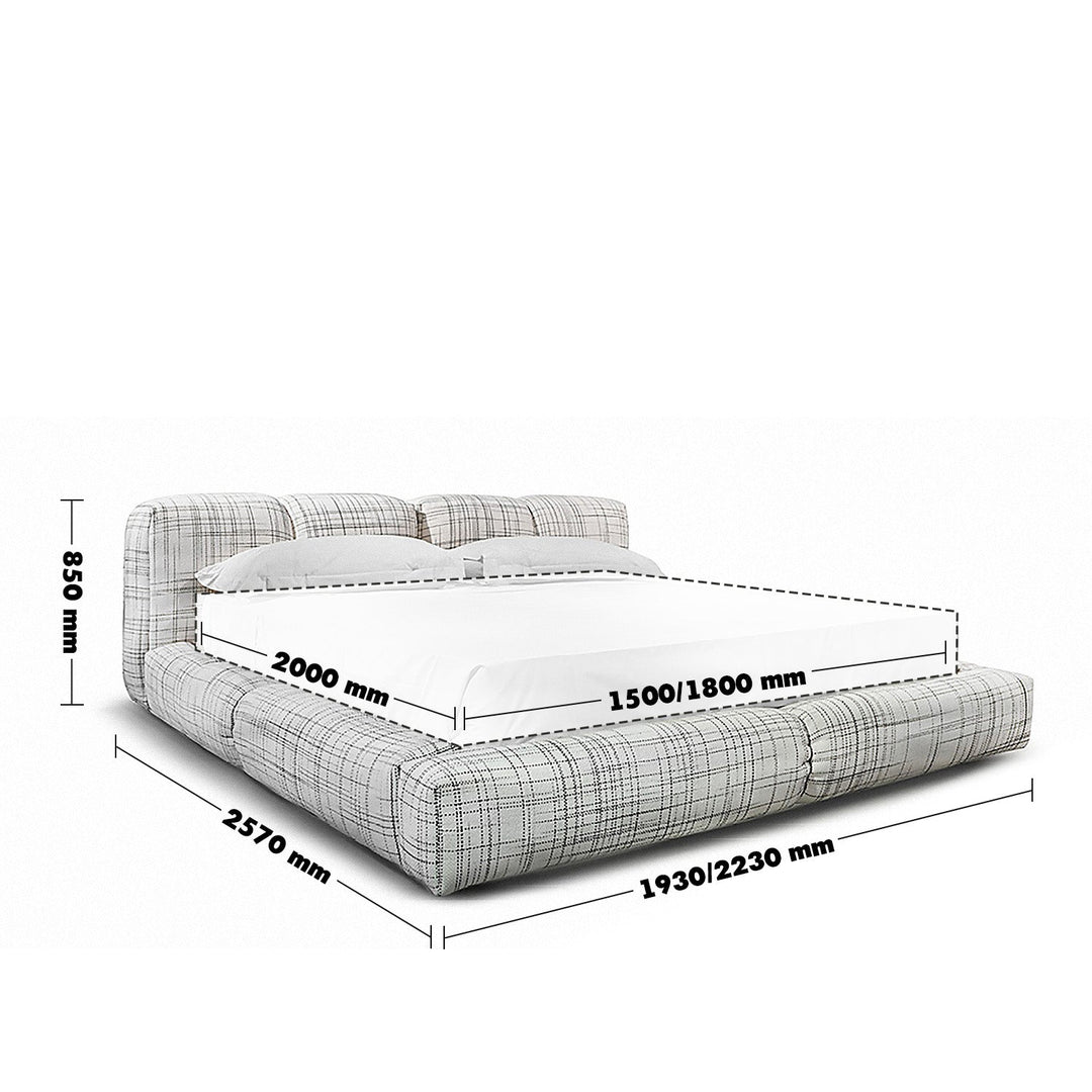 Contemporary Mixed Weave Fabric Bed JANNIK
