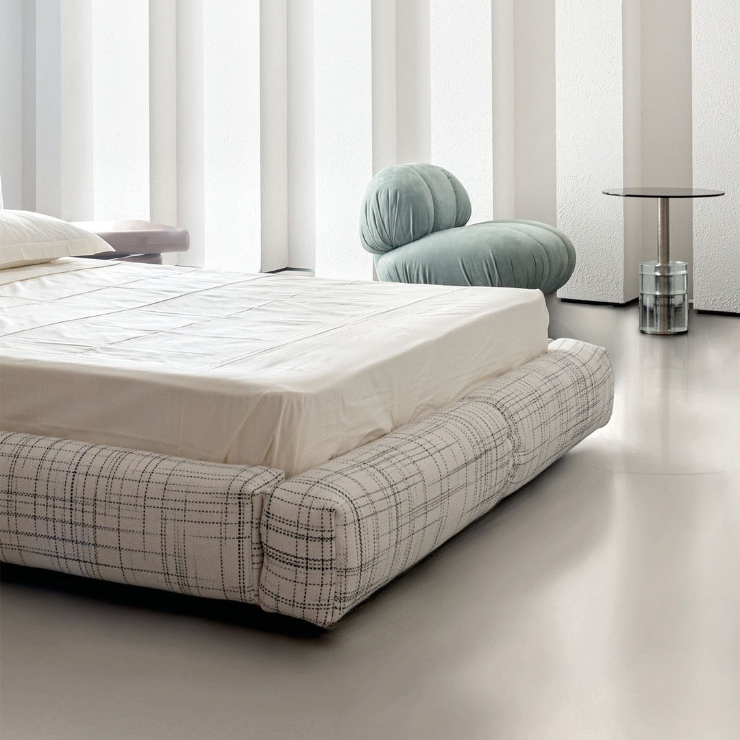 Contemporary Mixed Weave Fabric Bed JANNIK