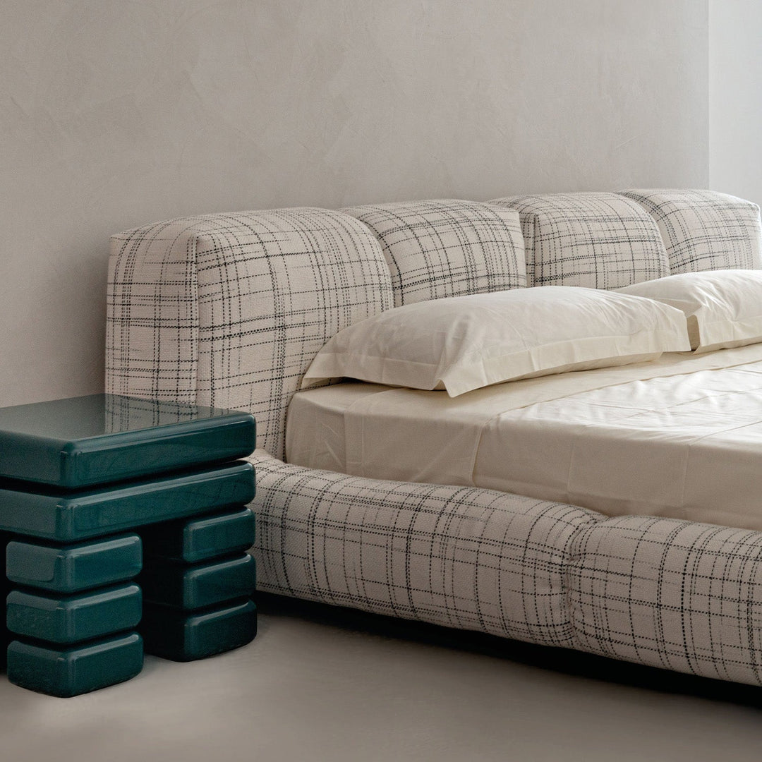 Contemporary Mixed Weave Fabric Bed JANNIK