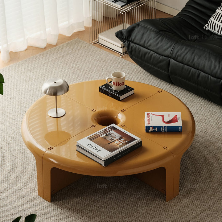 Bauhausabs transformable coffee table bobo in white background.