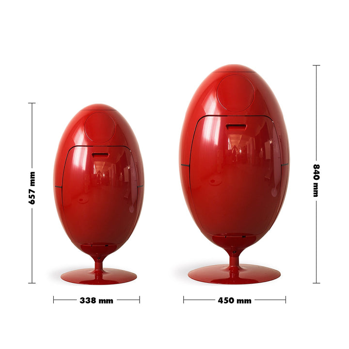 Bauhausabs waste bin egg size charts.