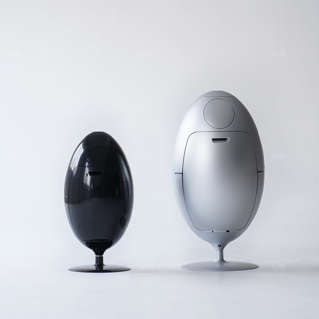 Contemporary abs waste bin egg material variants.
