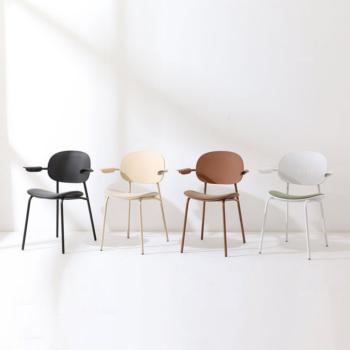 Contemporary Fabric Plastic Dining Chair LOOP