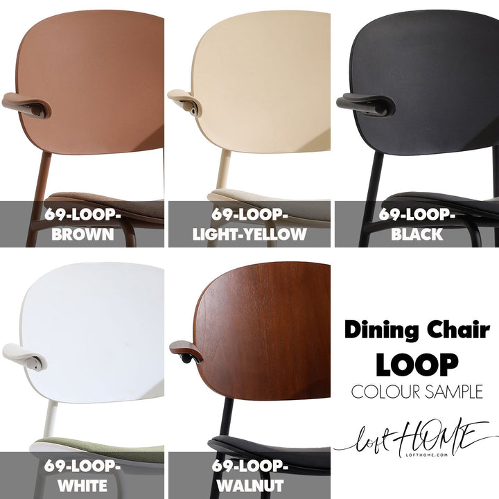 Contemporary Fabric Plastic Dining Chair LOOP
