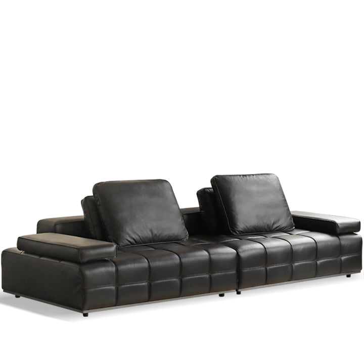Contemporary genuine leather sectional 4 seater sofa nexus in white background.