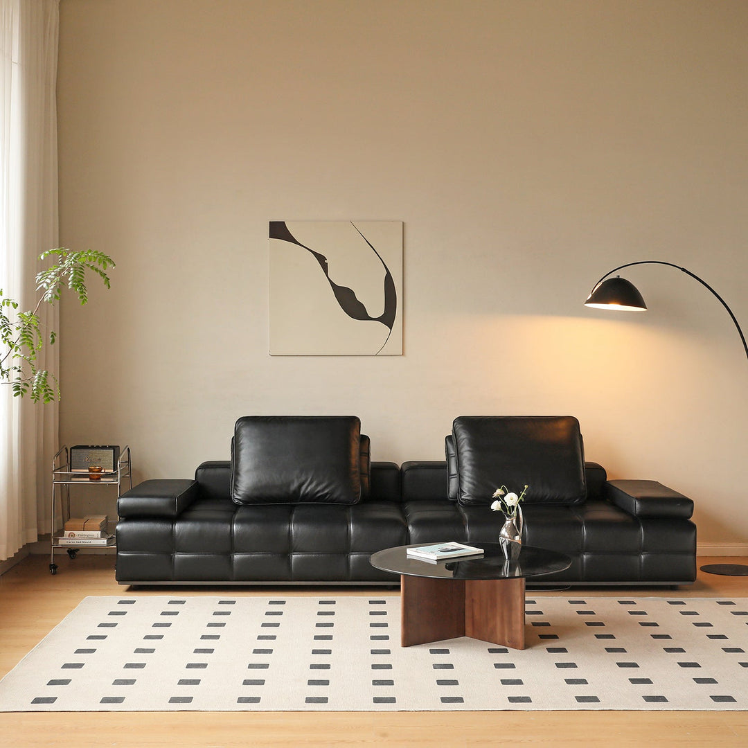Contemporary genuine leather sectional 5 seater sofa nexus detail 2.