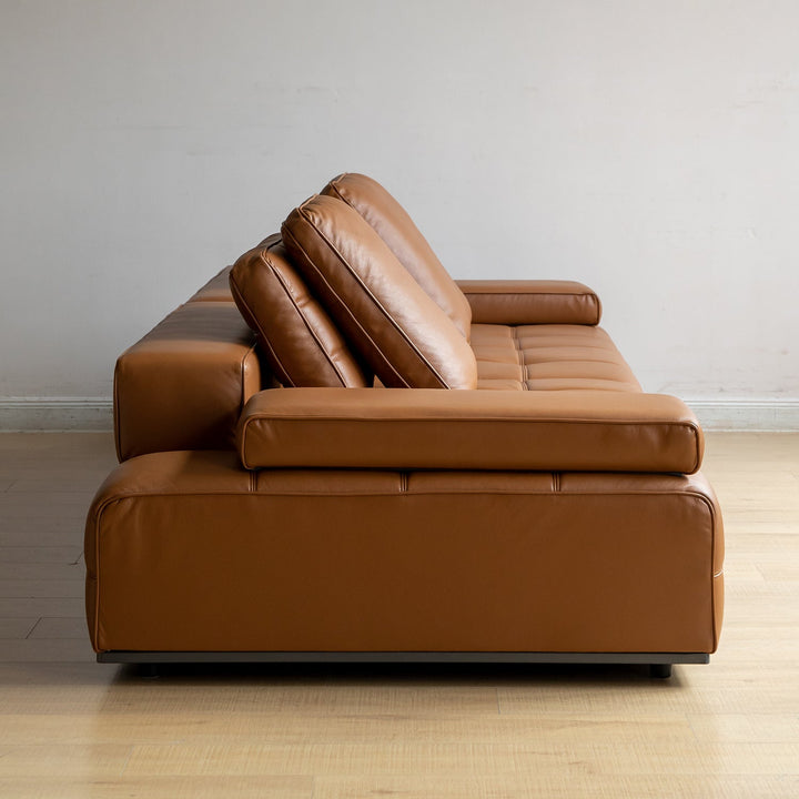 Contemporary genuine leather sectional 5 seater sofa nexus detail 6.
