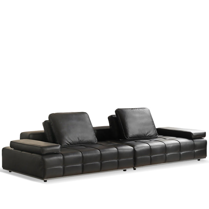 Contemporary genuine leather sectional 5 seater sofa nexus in white background.