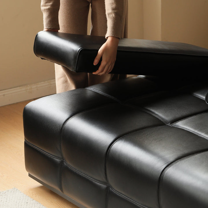 Contemporary genuine leather sectional 5 seater sofa nexus in details.