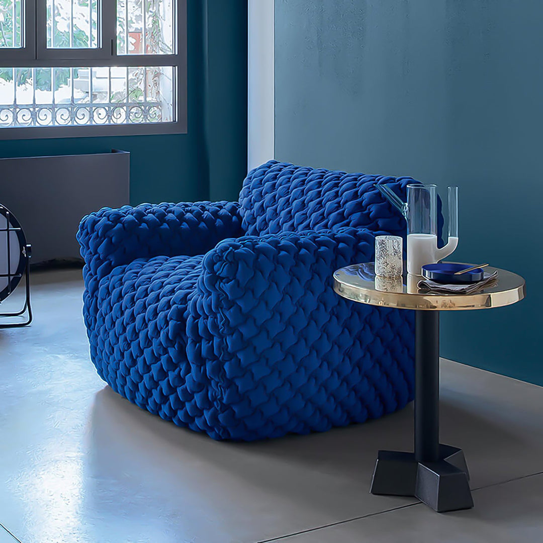 Contemporary Mix Weave Fabric 1 Seater Sofa NUVOLA