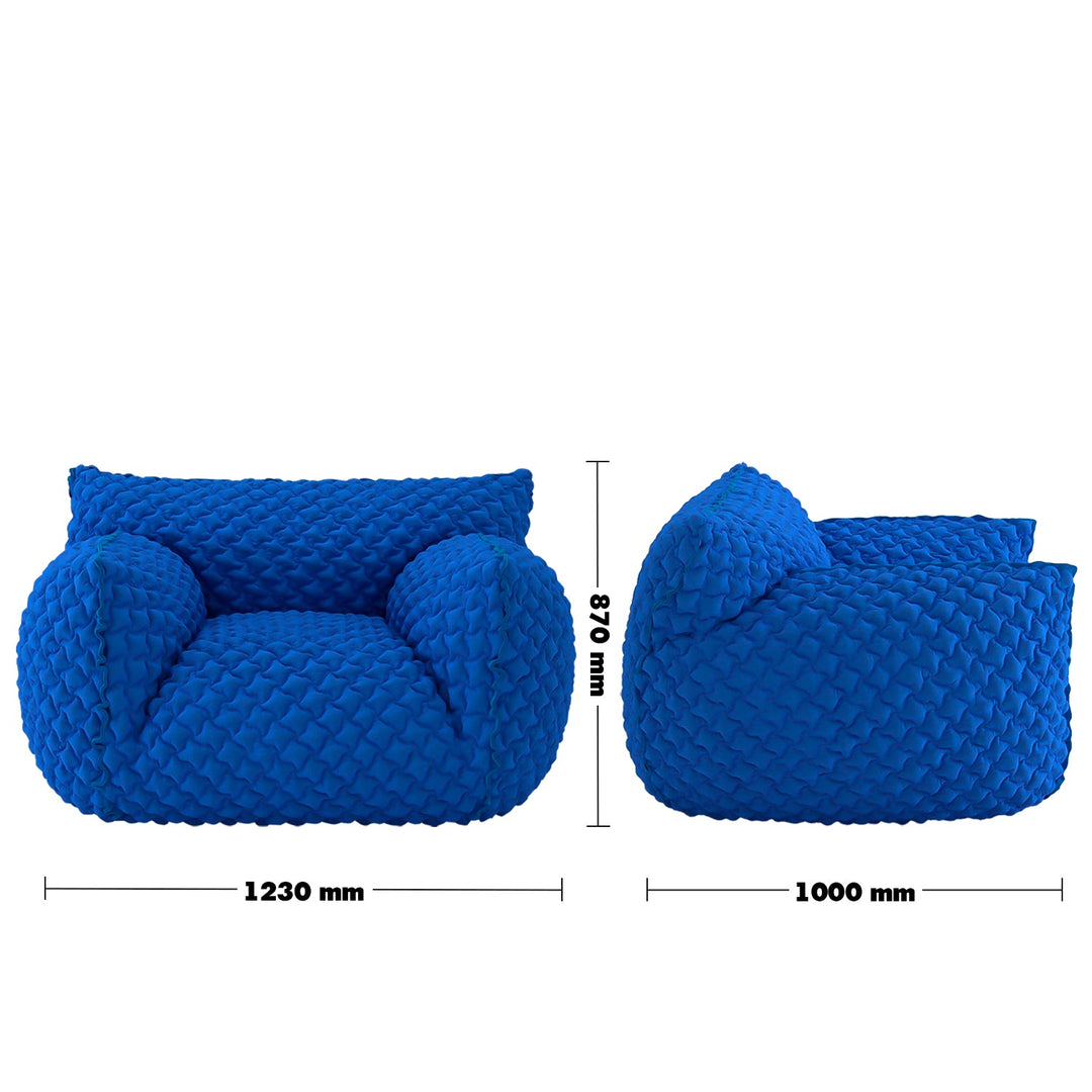 Contemporary Mix Weave Fabric 1 Seater Sofa NUVOLA