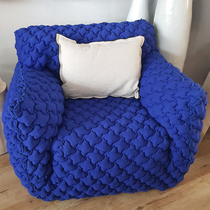 Contemporary Mix Weave Fabric 1 Seater Sofa NUVOLA