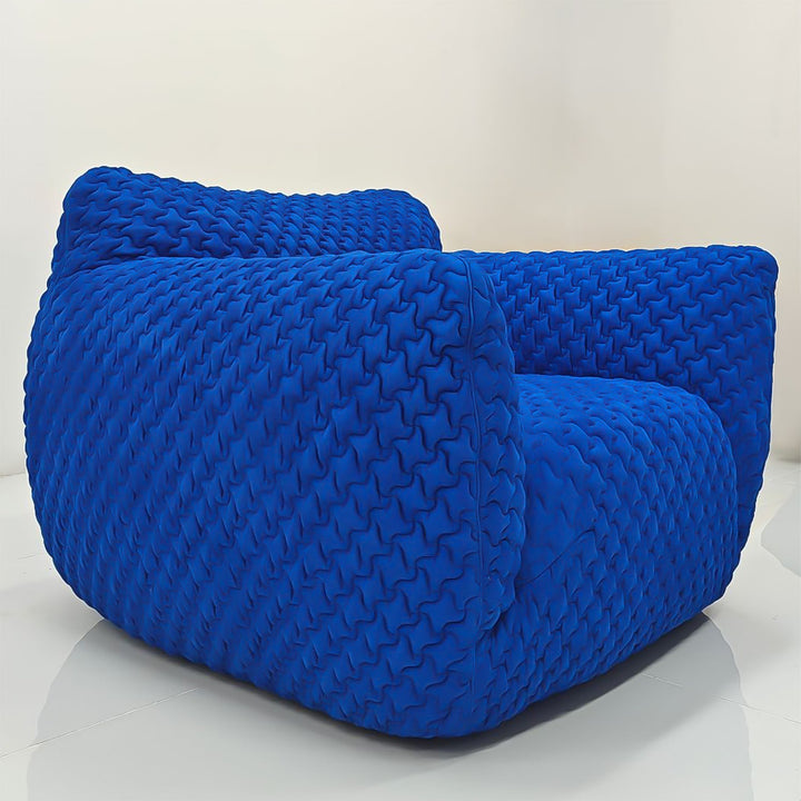 Contemporary Mix Weave Fabric 1 Seater Sofa NUVOLA