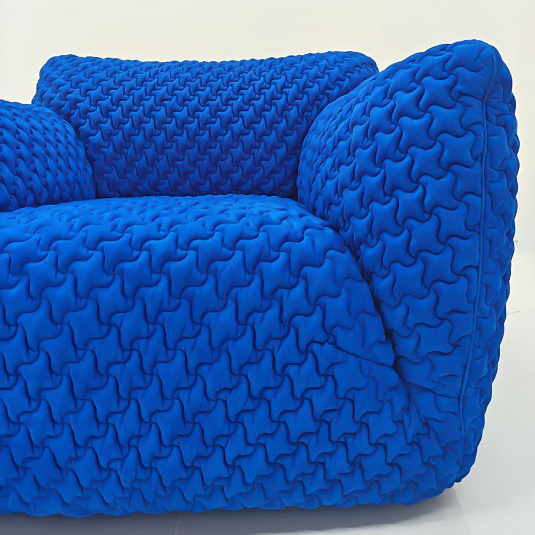 Contemporary Mix Weave Fabric 1 Seater Sofa NUVOLA