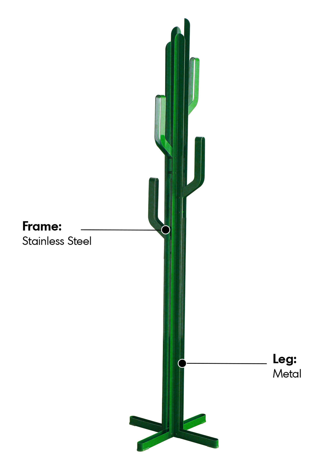 Bauhaussteel clothes hanger cactus in white background.