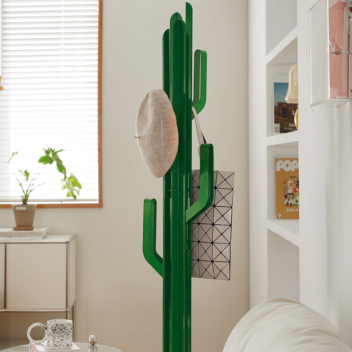 Bauhaussteel clothes hanger cactus in white background.