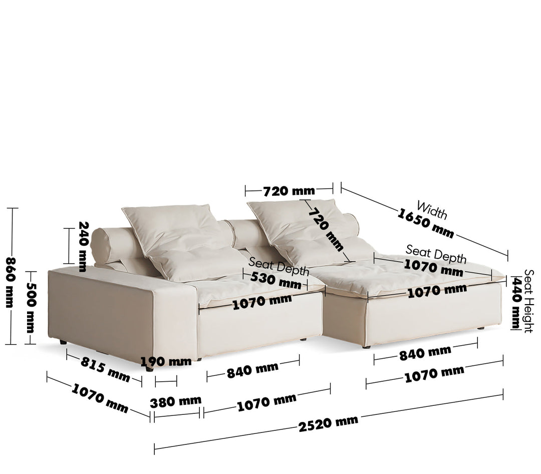 Contemporary Suede Fabric Modular L Shape Sectional Sofa 2+L BLOOM