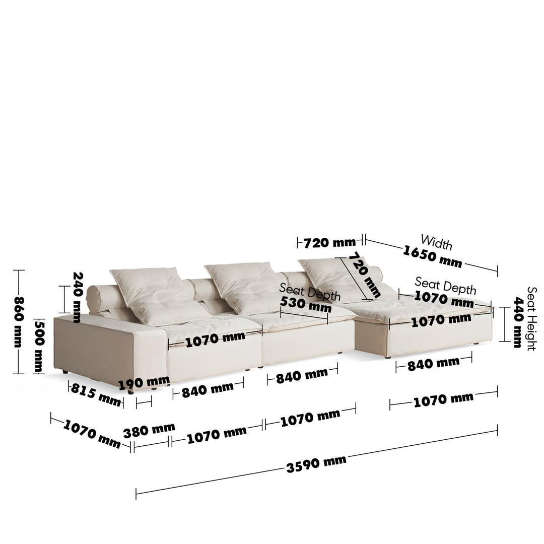 Contemporary Suede Fabric Modular L Shape Sectional Sofa 4+L BLOOM