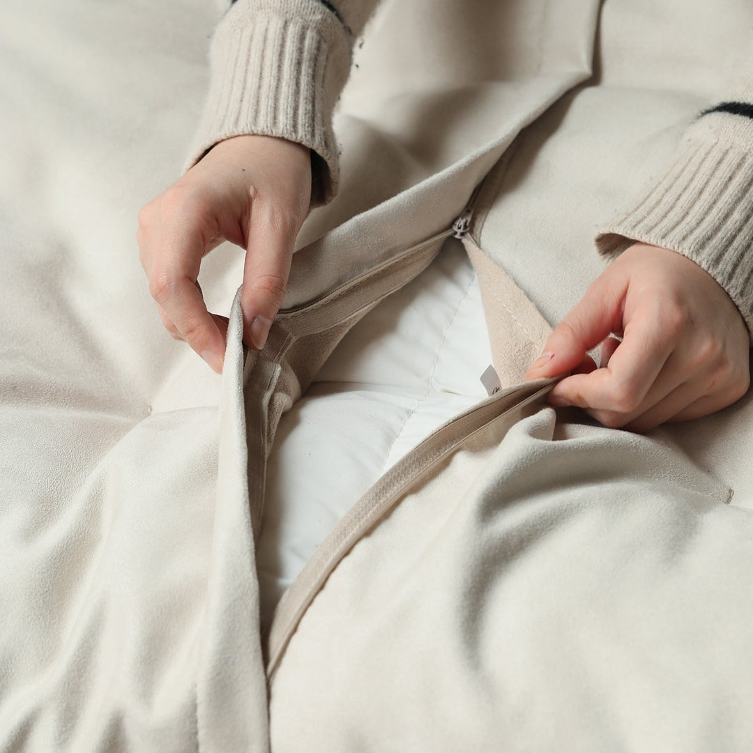 Contemporary suede fabric modular l shape sectional sofa 4+l bloom in details.